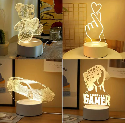 LED 3D Night Light Table Lamp - 13 different styles