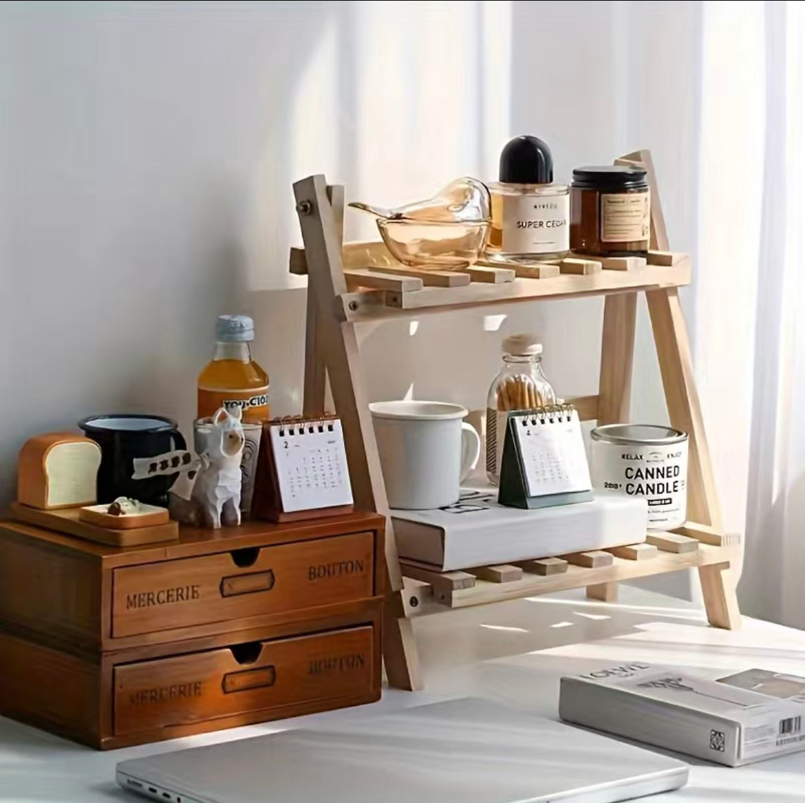 2 Tier Desktop Display Storage Rack